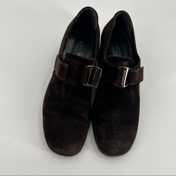 Aquatalia brown suede leather shoes wedge size 6 - Picture 9 of 12